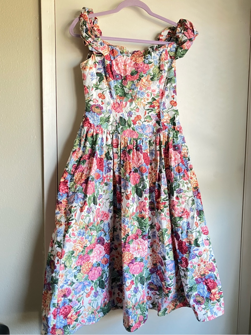 UNITE! Union Made Floral Tea Dress with Boning Boned Bodice Bridgerton 6P Womens